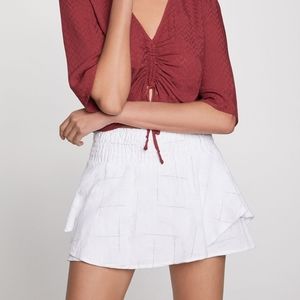 BCBGeneration Smocked Checkerboard Skort